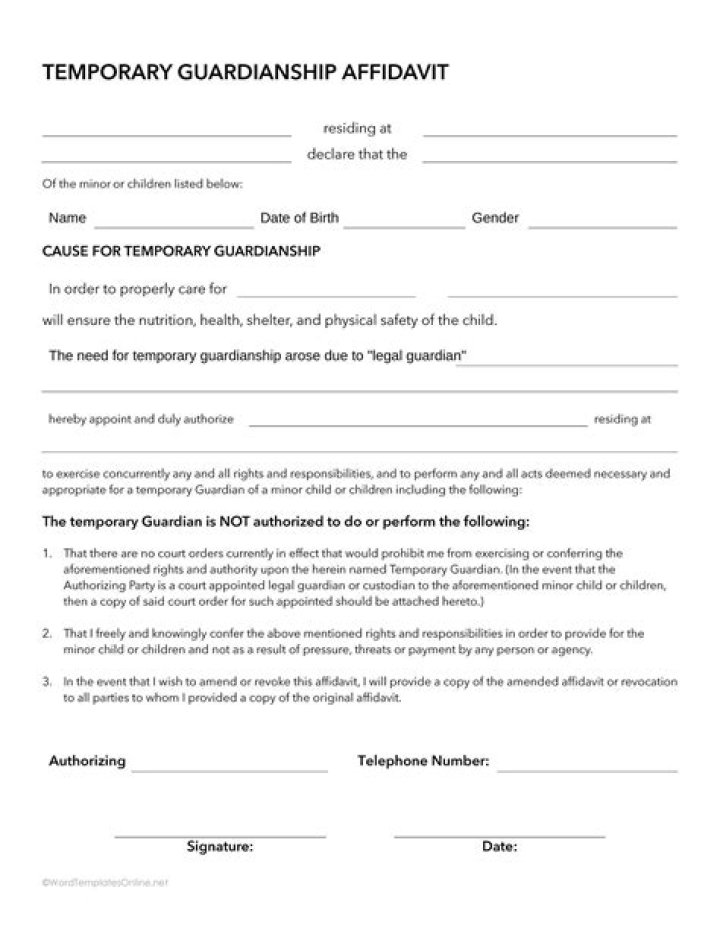 Do both parents have to sign for temporary guardianship?