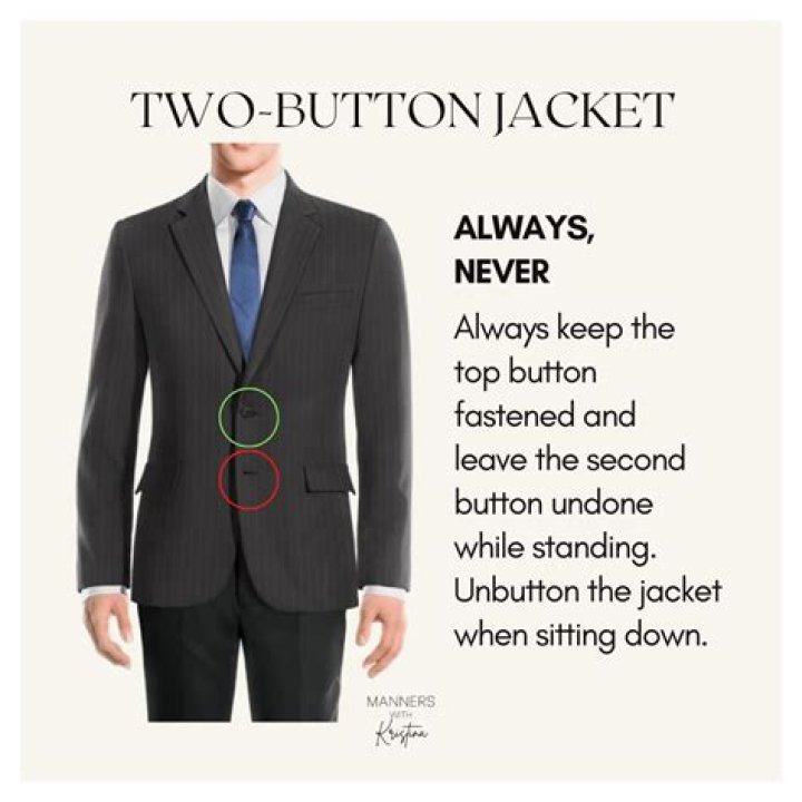 Do you button your jacket when wearing a vest?