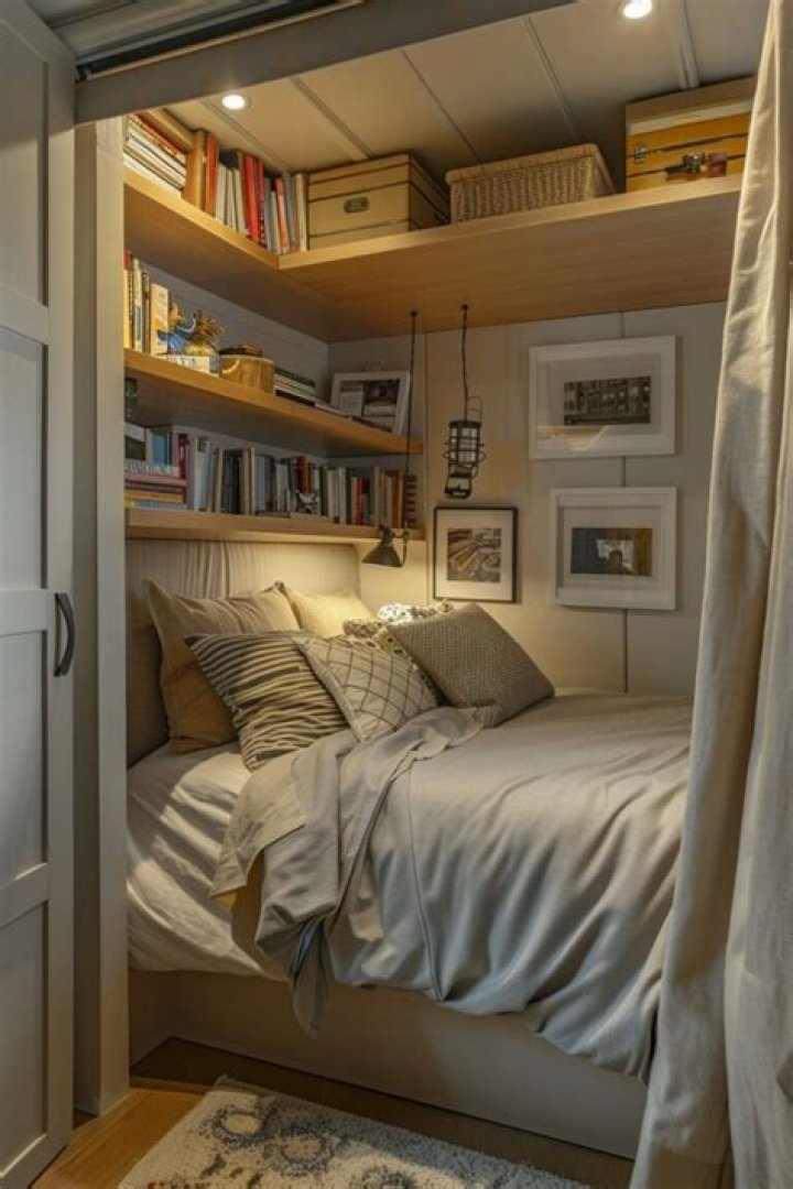 How can we save space in a small bedroom?