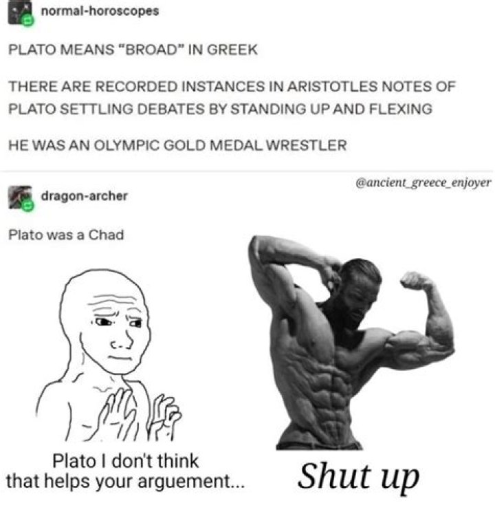 How did Plato define man?
