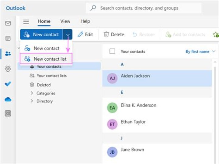 How do I add a contact to my Outlook contact list?