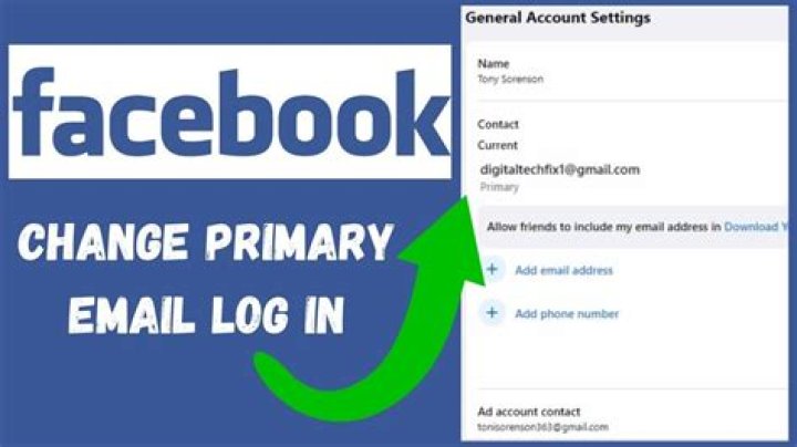 How do I change my primary email on Facebook?
