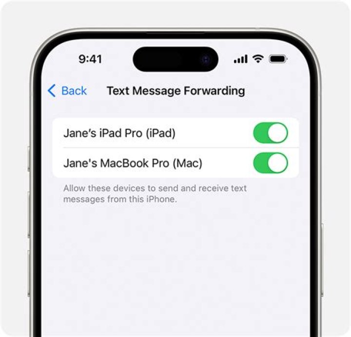 How do I forward text messages from my iPhone to my iMac?