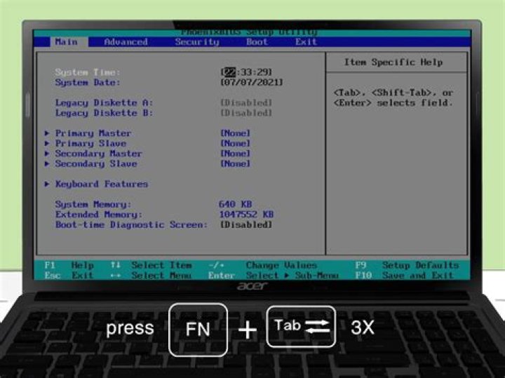 How do I get into Acer laptop without password?