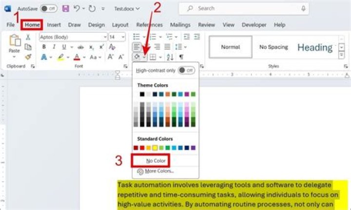 How do I get rid of shading in Word 2016?