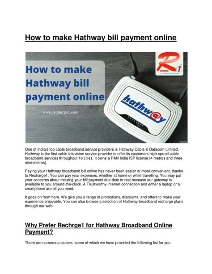 How do I pay my Hathway Broadband bill online?