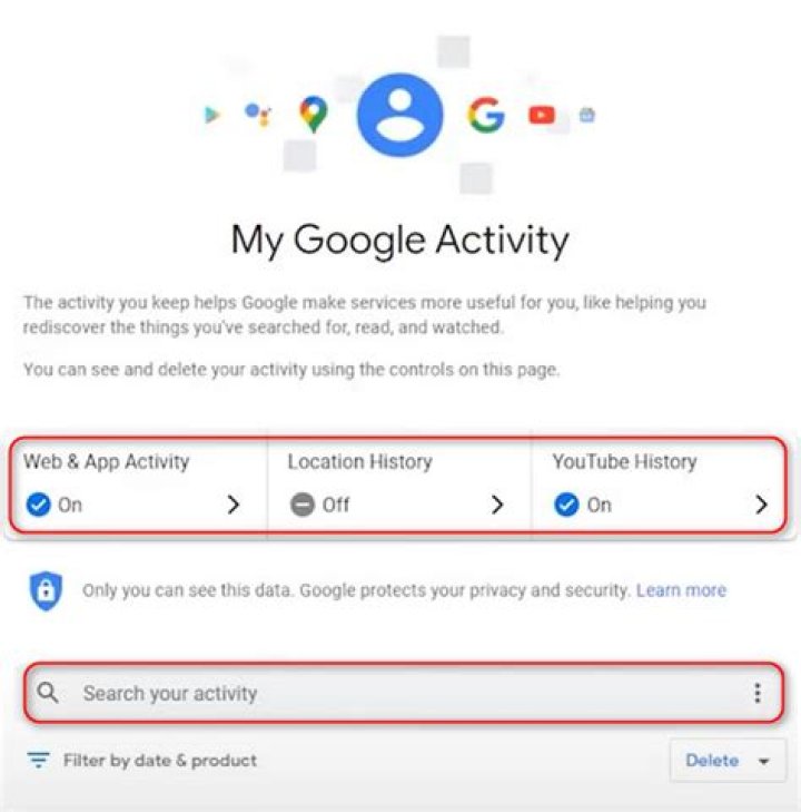 How do I view my Google activity log?