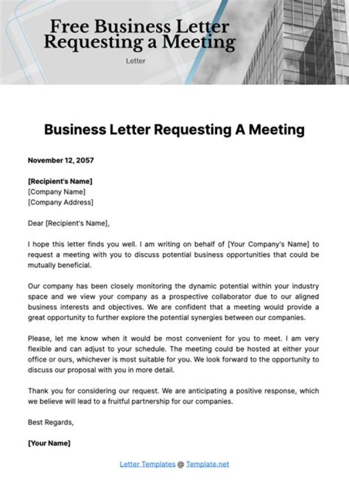 How do I write a letter requesting a meeting?