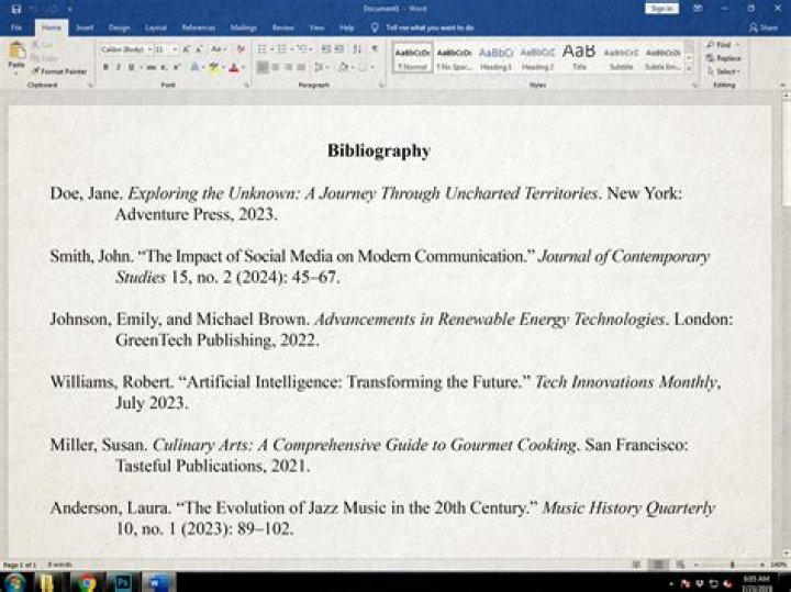 How do you create a bibliography in Excel?
