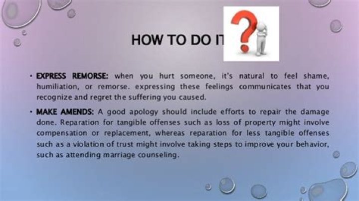 How do you express remorse?