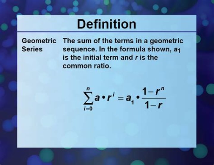 How do you find a1 in a geometric series?
