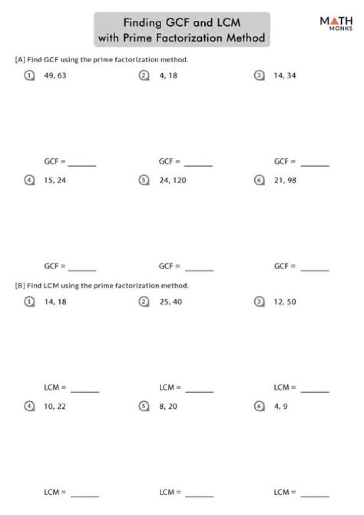 How do you find the GCF and LCM?