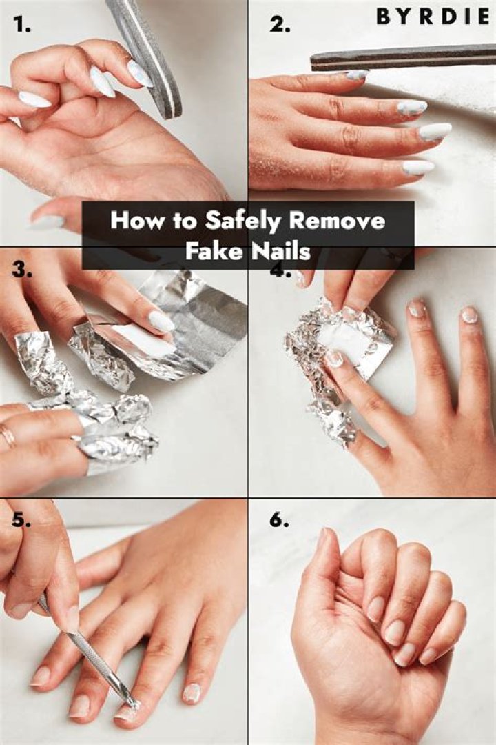 How do you take off fake nails easily?