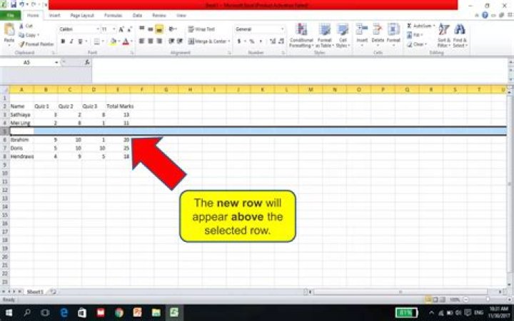 How do you title a row in Excel?
