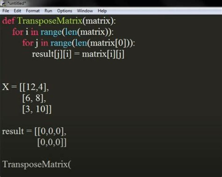 How do you transpose a matrix in python?