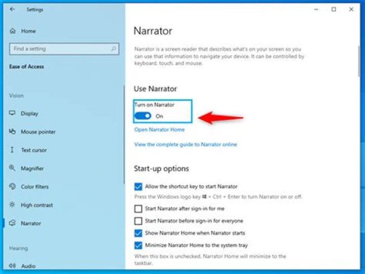 How do you turn off narrator on Xbox?