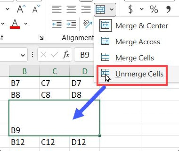 How do you Unmerge all cells?