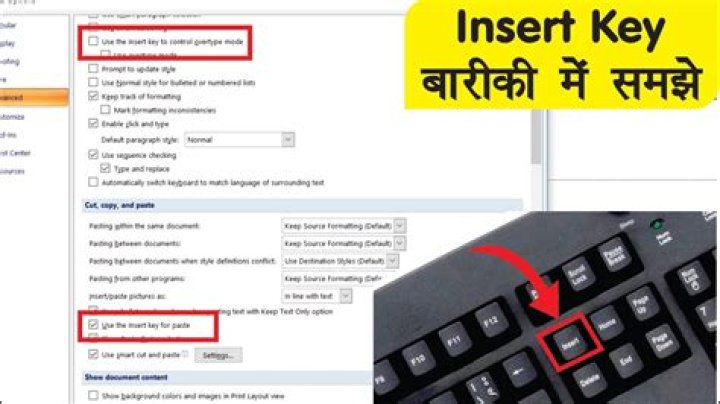 How do you use the Insert key?
