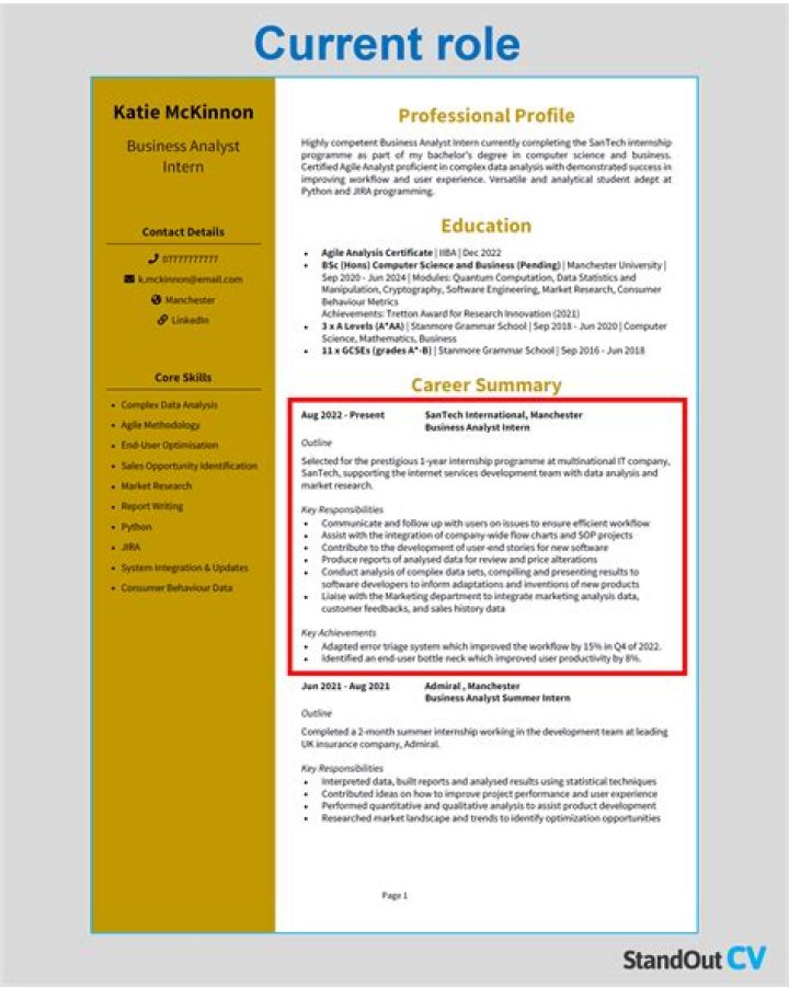 How do you write your CV if you are still working?