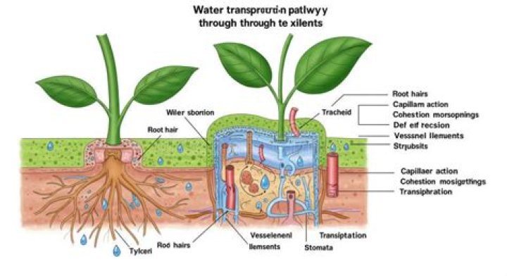 How is water transported in the xylem?