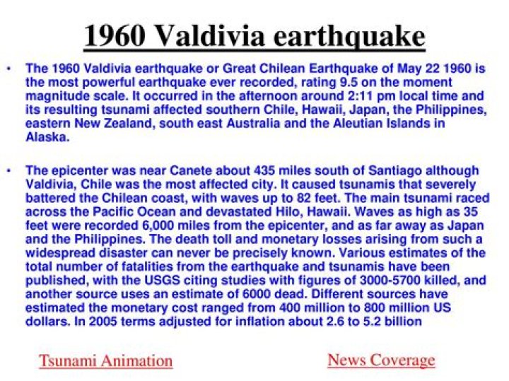 How long did the 1960 Valdivia earthquake last?