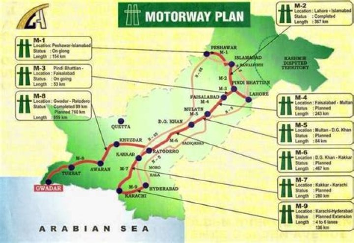 How many motorways are there in Pakistan?
