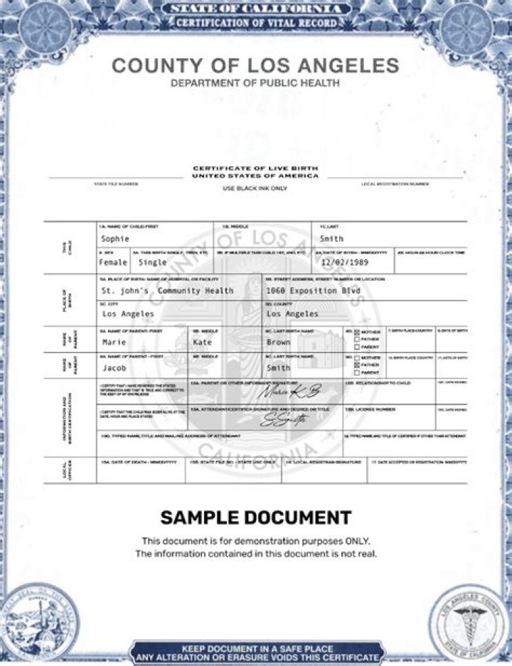 How much does it cost to get a birth certificate in Los Angeles County?
