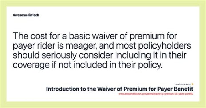 How much does waiver of premium cost?