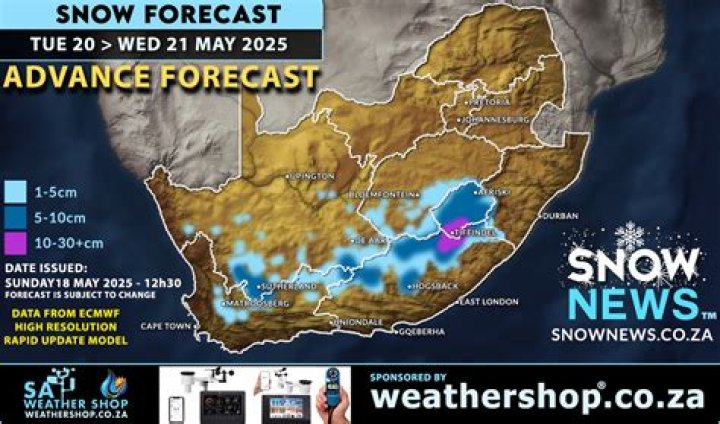 How often does it snow in Cape Town?