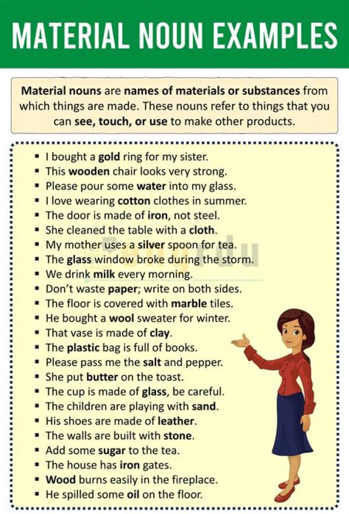 Is glass a material noun?