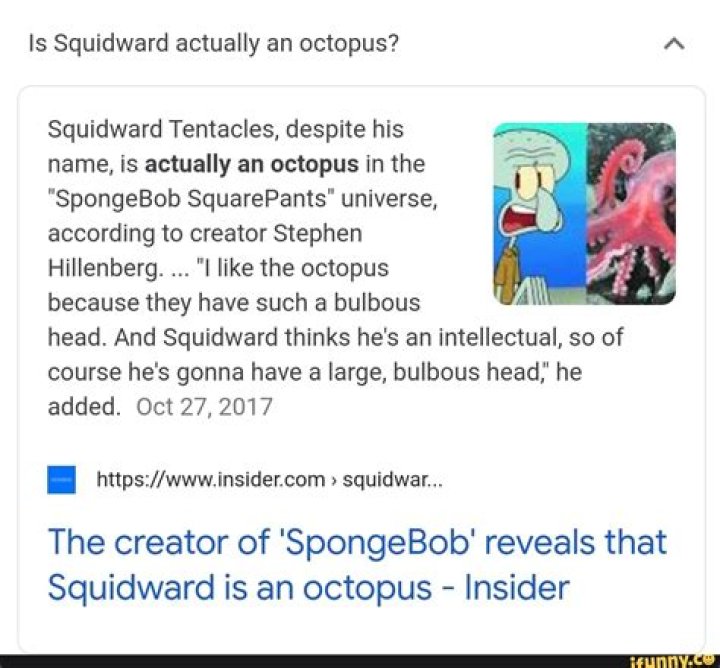 Is Squidward actually an octopus?