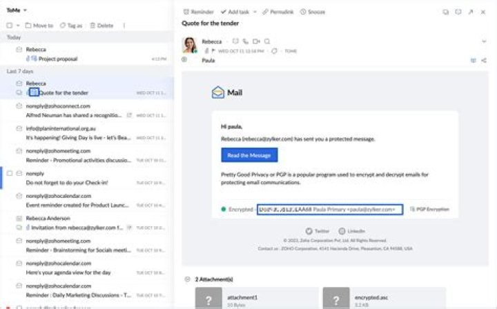 Is Zoho Mail encrypted?