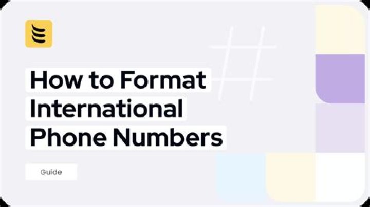 What's the international format for mobile numbers?