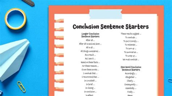 What are good conclusion starters?