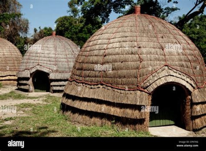 What are huts made out of in Africa?