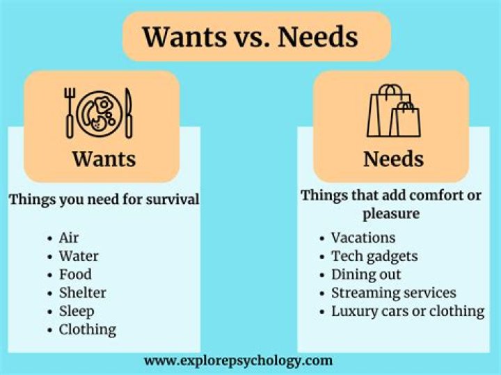 What are some examples of needs?