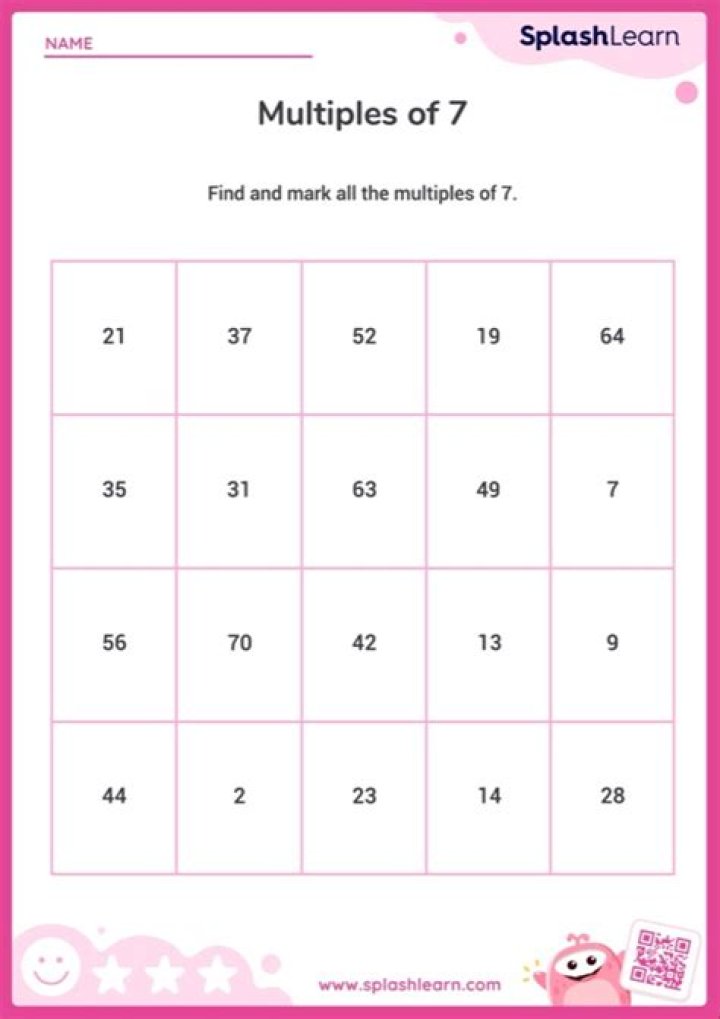 What are the multiples of 2 and 7?