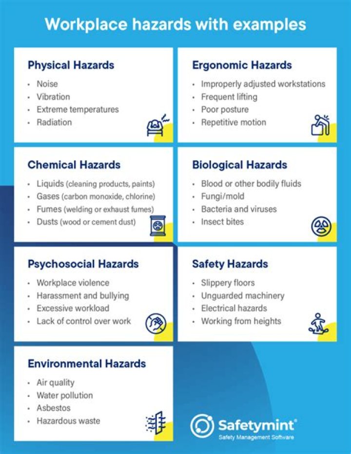 What are the types of workplace hazards?