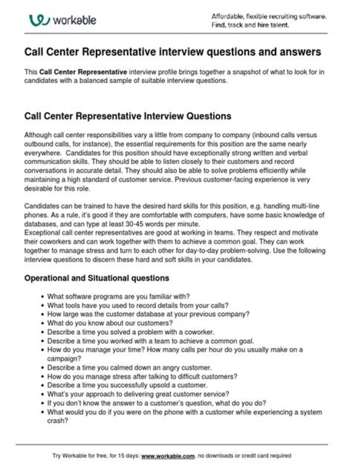 What are the usual questions in a call center interview?