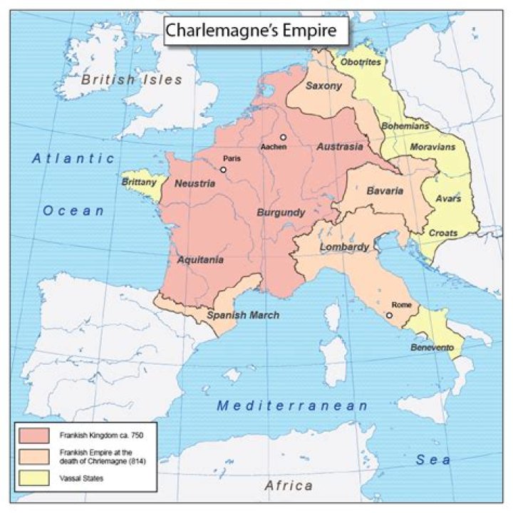 What areas did Charlemagne's empire cover?