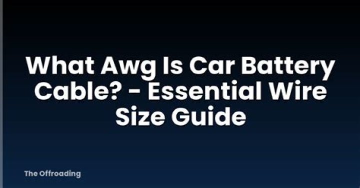 What AWG is car battery cable?