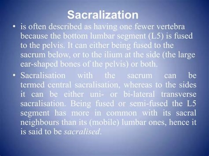 What causes sacralization of l5?