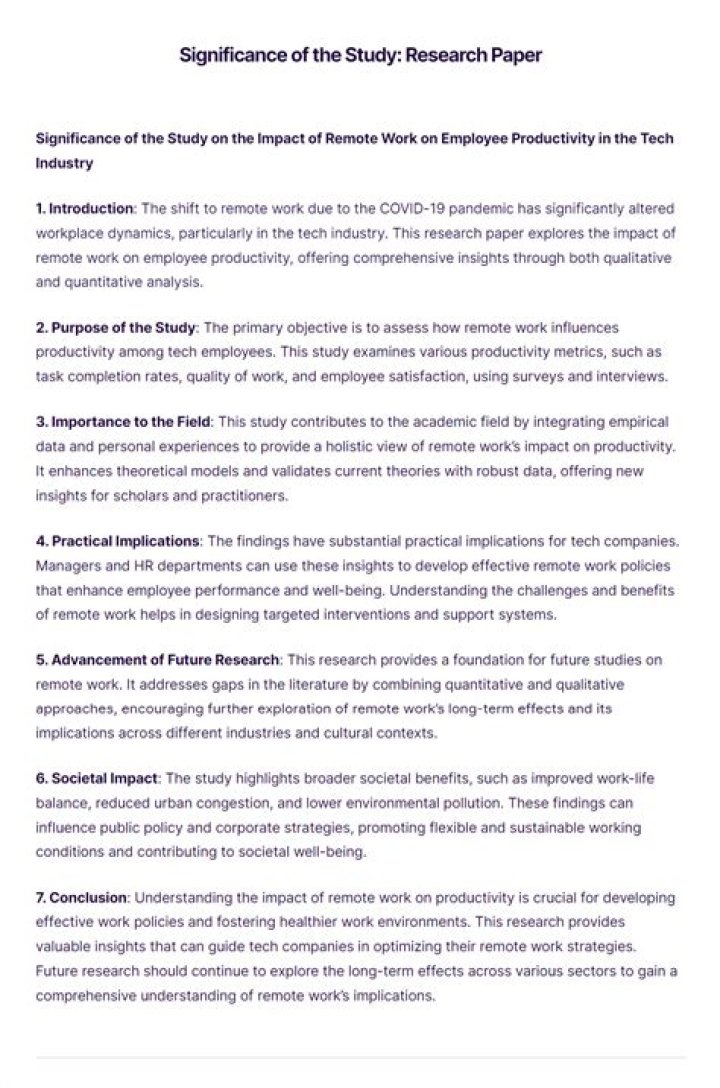 What do you write in significance of research?