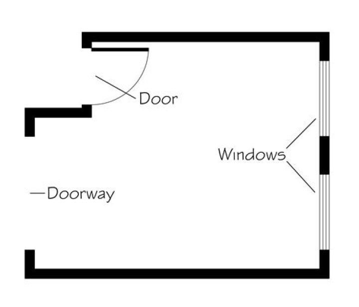 What does a window look like in a floor plan?