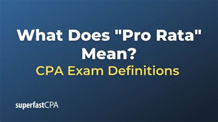 What does non pro rata mean?