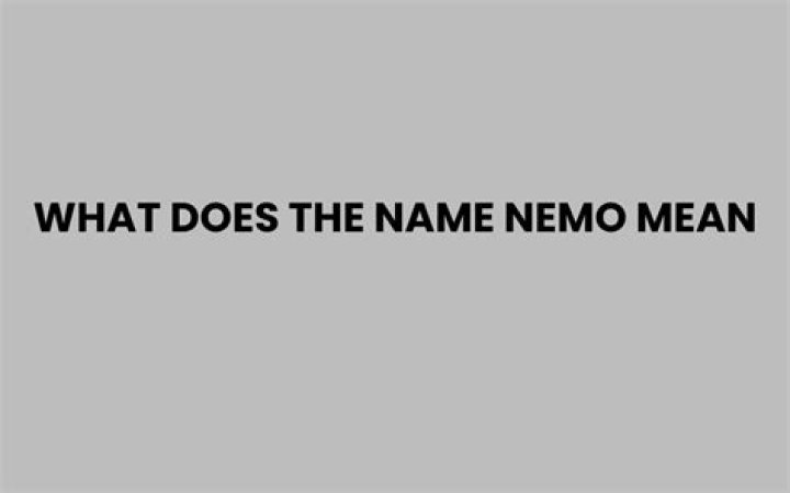 What does the name Nemo mean?