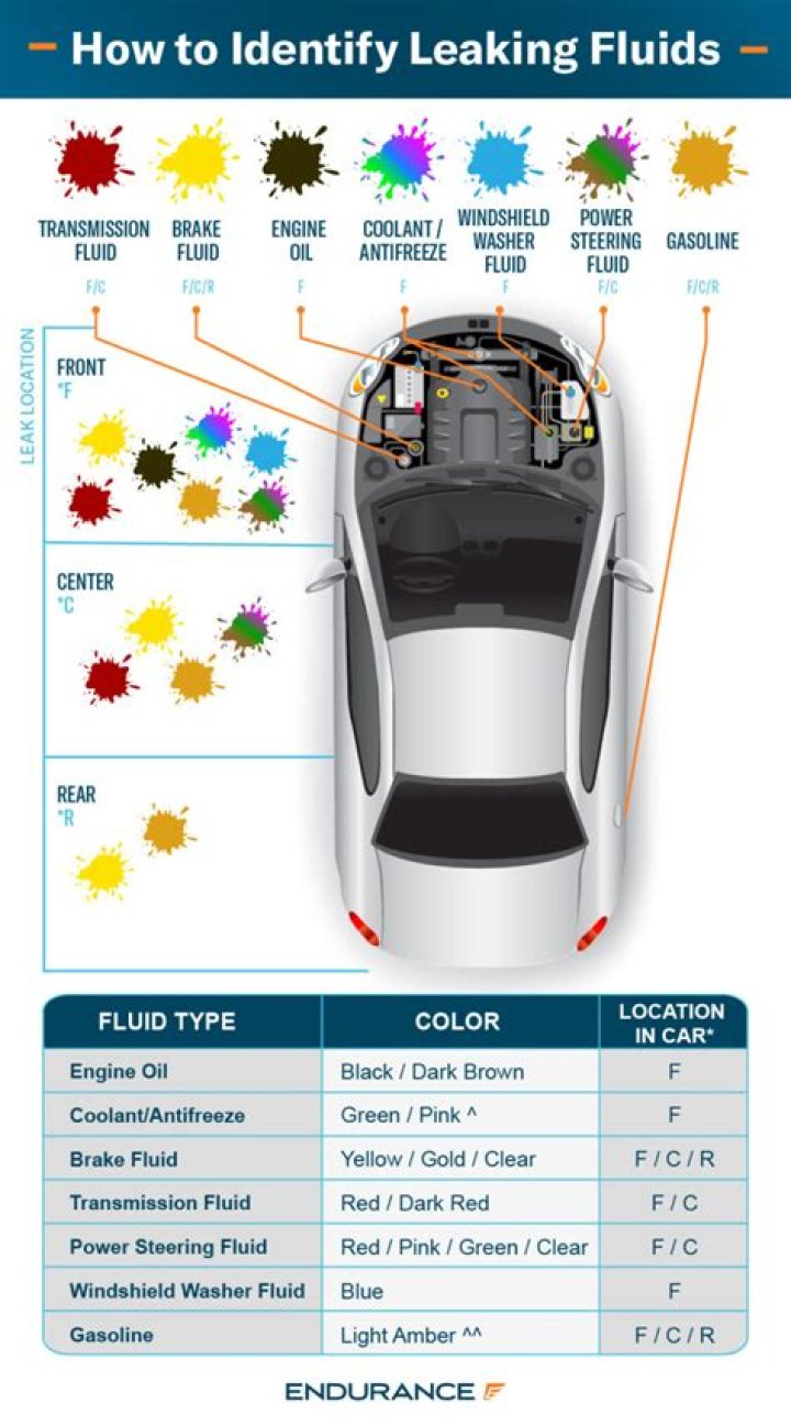 What fluid would leak from rear of car?