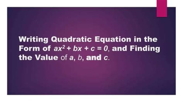 What form is y ax2 bx c?