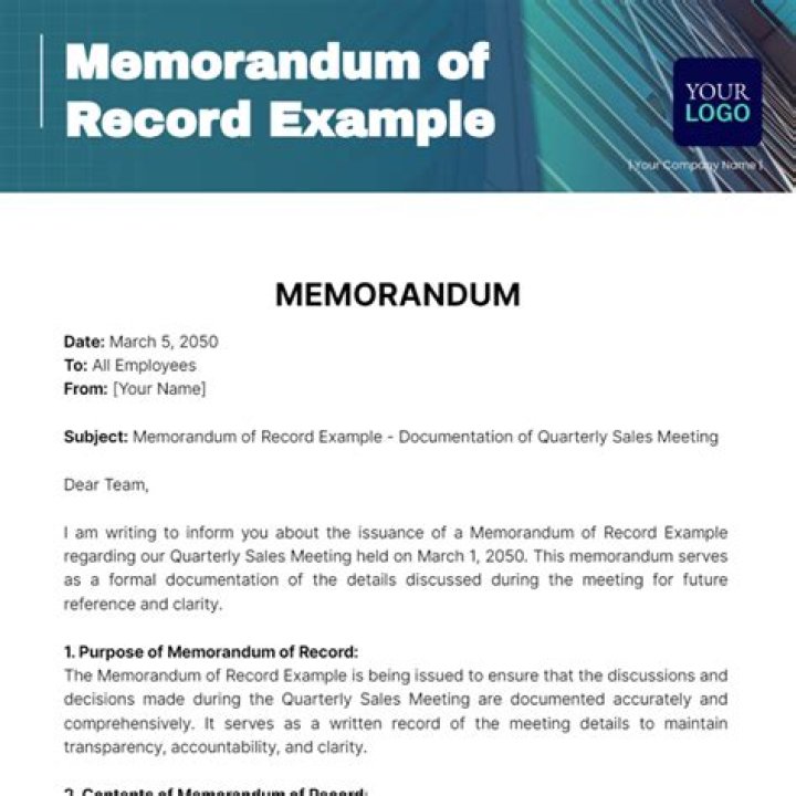 What is a memorandum for record used for?