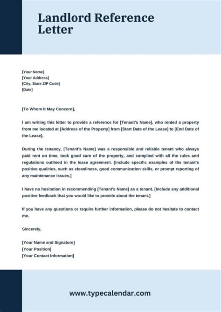 What is a reference letter for housing?